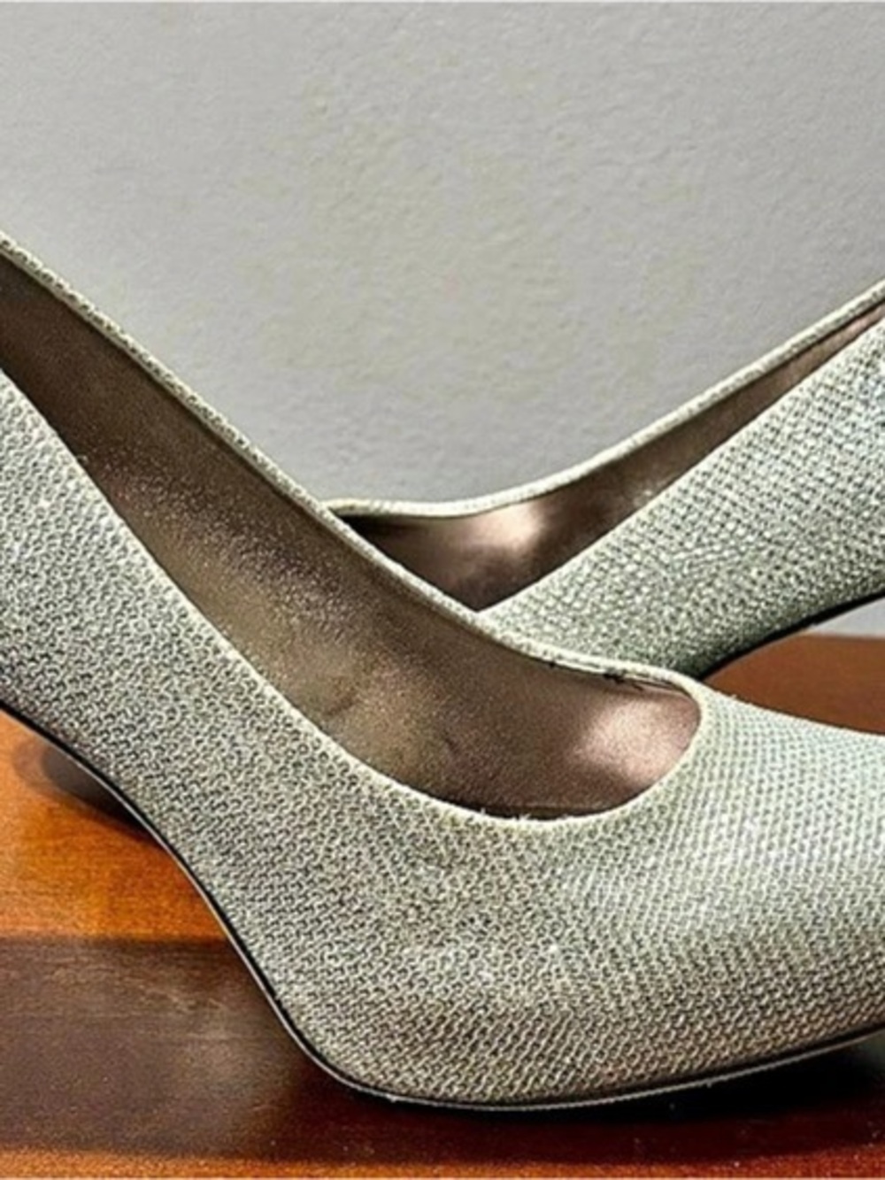 madden girl Getta Platform Pump Sparkle Pumps in Silver